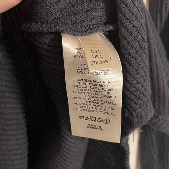 Free People Black Ribbed Top Size Large - Picture 3 of 5